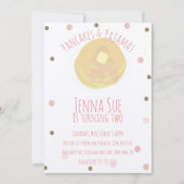 パンケーキとパジャマススリーポバーガール紙吹雪クラフト 招待状 (正面)