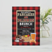 パンケーキとパジャマスブルンチレッドバッファロープレイド 招待状 (スタンド正面)