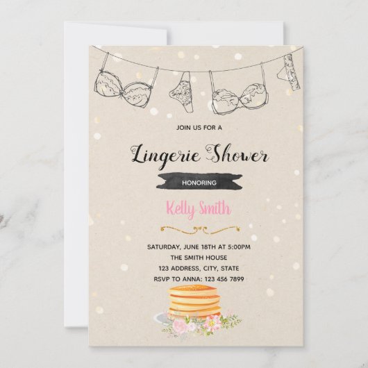 パンケーキとパンティーのパーティー招待状 招待状 (正面)