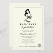 パンケーキとパンティーのランジェリー ブライダルシャワー 招待状 (正面/裏面)