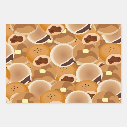 パンケーキとパン ラッピングペーパーシート (正面)