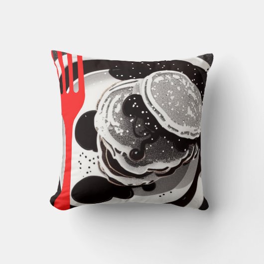 パンケーキとフォーク装飾用クッション クッション (正面)