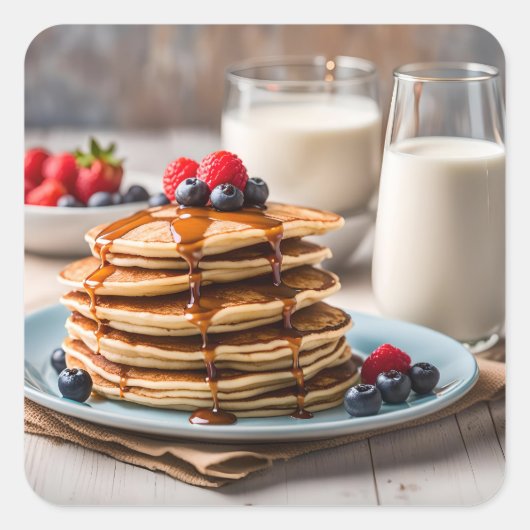 パンケーキとミルク スクエアシール (正面)