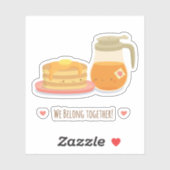 パンケーキとメープルシロップが一体 シール (シート)