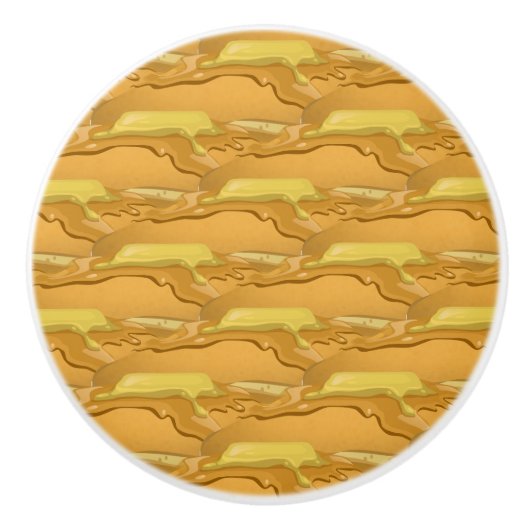 パンケーキとメープルシロップ可愛い黄褐色 セラミックノブ (正面)