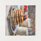 パンケーキと牛乳 タペストリー (正面(横))