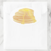 パンケーキのステッカー – 楕円 楕円形シール (バッグ)