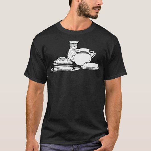パンケーキのパンケーキをクレープ朝食海賊 Tシャツ (正面)