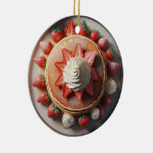 パンケーキのホイップクリームとイチゴのクリスマス セラミックオーナメント (右)
