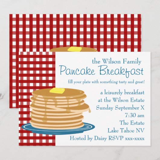 パンケーキの朝食 招待状 (正面/裏面)