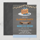 パンケーキの男の子の誕生日パーティーで寝る 招待状 (正面/裏面)