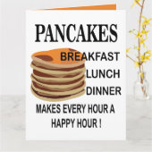 パンケーキの誕生日おめでとう朝食プレート カード (黄色い花)