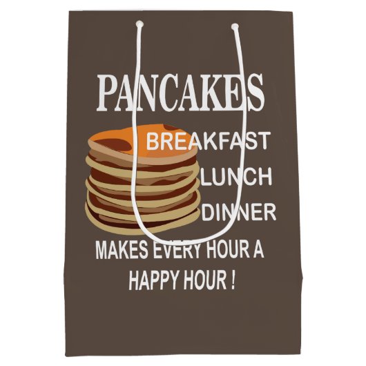 パンケーキは毎時を幸せな1時間にする ミディアムペーパーバッグ (裏面)