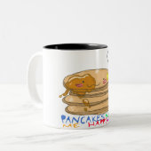 パンケーキは私に幸せなマグをします ツートーンマグカップ (正面左)