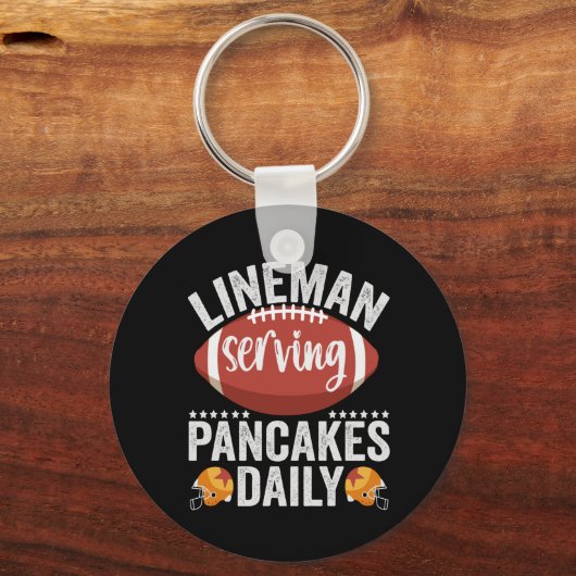 パンケーキを提供するリーマンズデイリーおもしろいサッカーギフト キーホルダー (正面)
