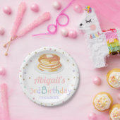 パンケーキアンドパジャマグリッタードットスターキッド誕生日 ペーパープレート (パーティー)