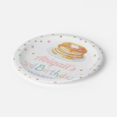 パンケーキアンドパジャマグリッタードットスターキッド誕生日 ペーパープレート (アングル)