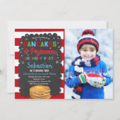 パンケーキアンドパジャマ誕生日招待状PJのパーティー 招待状 (正面)