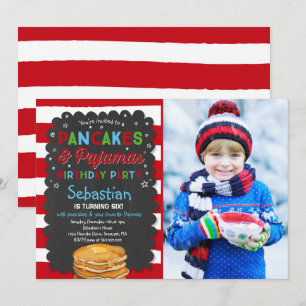 パンケーキアンドパジャマ誕生日招待状PJのパーティー 招待状