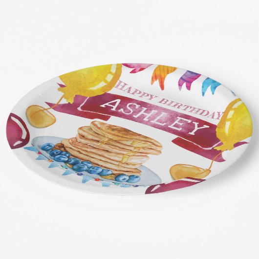 パンケーキアンドパジャマ誕生日 ペーパープレート (アングル)
