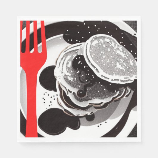 パンケーキアンドフォーク紙ナプキンス スタンダードランチョンナプキン (正面)