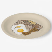 パンケーキエッグアンドベーコンブレックファーストパーティープレート ペーパープレート (アングル)