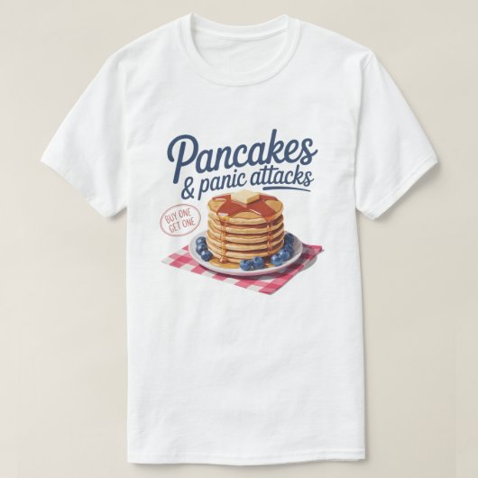 パンケーキギフト、おもしろい朝食ティー、フードラバーティー Tシャツ (デザイン正面)
