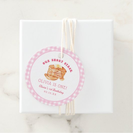 パンケーキショートスタックガール1st誕生日パーティー フェイバータグ (インサイチュ)