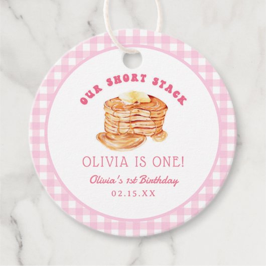 パンケーキショートスタックガール1st誕生日パーティー フェイバータグ (正面)