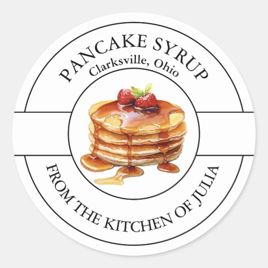 パンケーキシロップラベル ラウンドシール (正面)