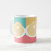 パンケーキシロップ滴下カラフルピンクティール（緑がかった色） コーヒーマグカップ (正面左)