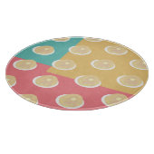 パンケーキシロップ滴下ピンクカラフルティール（緑がかった色）イエロー カッティングボード (角)