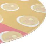 パンケーキシロップ滴下ピンクカラフルティール（緑がかった色）イエロー カッティングボード (角)