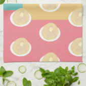 パンケーキシロップ滴下ピンクカラフルティール（緑がかった色）イエロー キッチンタオル (折り畳み)