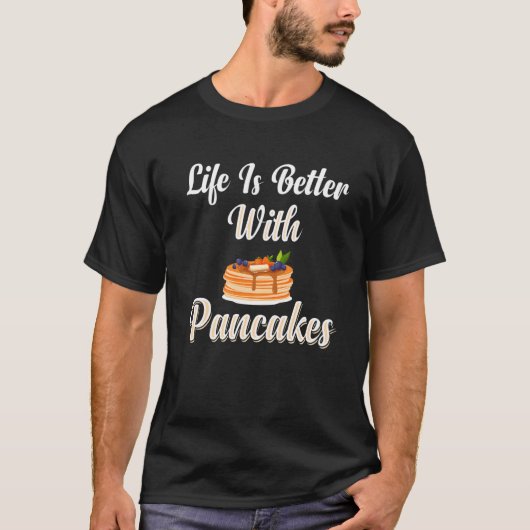 パンケーキパンケーキメーカーの男性の兄弟妻と Tシャツ (正面)