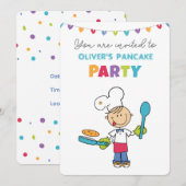 パンケーキパーティーのご招待 招待状 (正面/裏面)