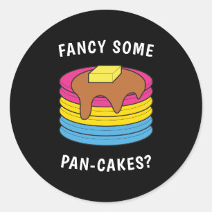 パンケーキファンシーLGBTQパンセクシおもしろいアルプライド ラウンドシール