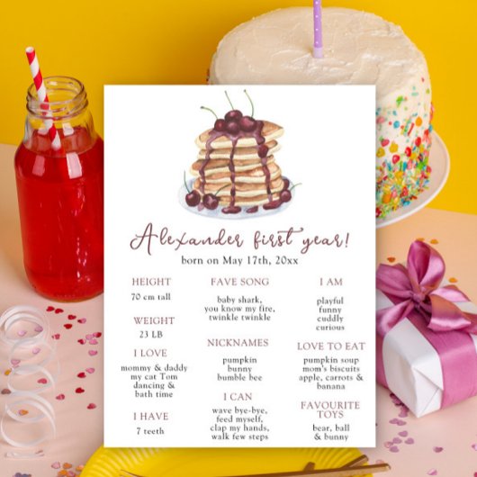 パンケーキファースト誕生日マイルストーン誕生日 ポスター