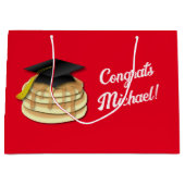 パンケーキブランチ卒業パーティー招待状 ラージペーパーバッグ (正面)