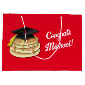 パンケーキブランチ卒業パーティー招待状 ラージペーパーバッグ (裏面)