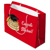 パンケーキブランチ卒業パーティー招待状 ラージペーパーバッグ (裏面アングル)