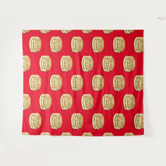 パンケーキブレックファストパーティーキッズフォトブースバックドロップ タペストリー (正面(横))