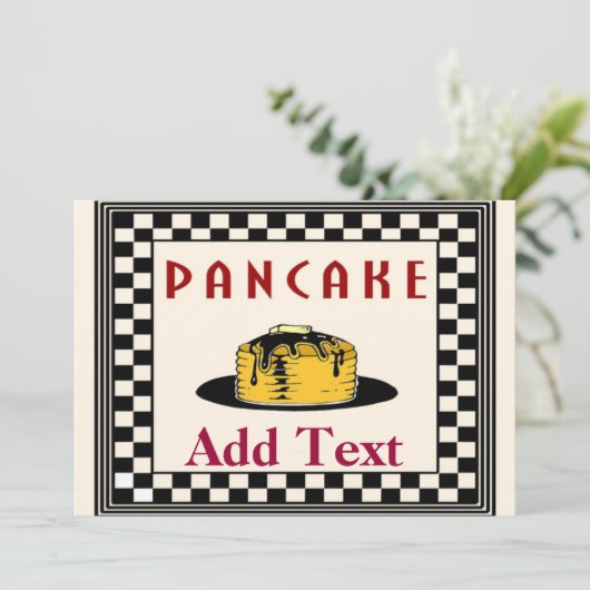 パンケーキブレックファスト招待状ヴィンテージスタイル 招待状 (スタンド正面)