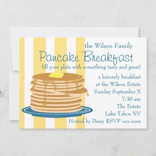 パンケーキブレックファースト 招待状 (正面)