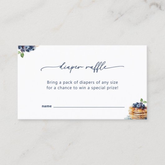 パンケーキベビーブランチ赤ちゃんシャワーおむつラッフルカード 名刺 (正面)