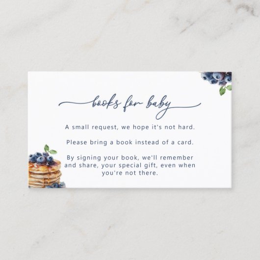 パンケーキベビーブランチ赤ちゃんシャワーブックスベビーカード 名刺 (正面)