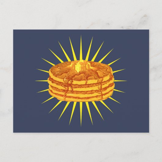 パンケーキホットケーキメープルシロップ&バター ポストカード (正面)