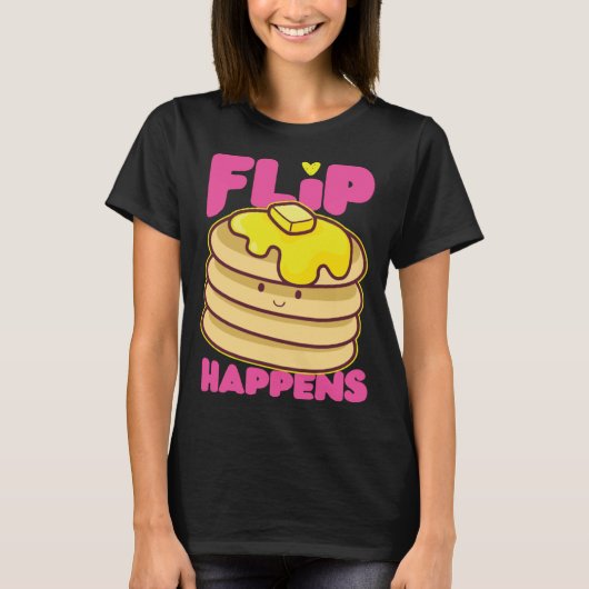 パンケーキメーカーのフリップが発生 Tシャツ (正面)