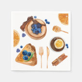 パンケーキモダンズキッチン美しい朝食 スタンダードカクテルナプキン (正面)