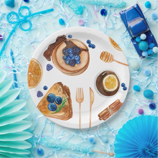 パンケーキモダンズキッチン美しい朝食 ペーパープレート (パーティー)
